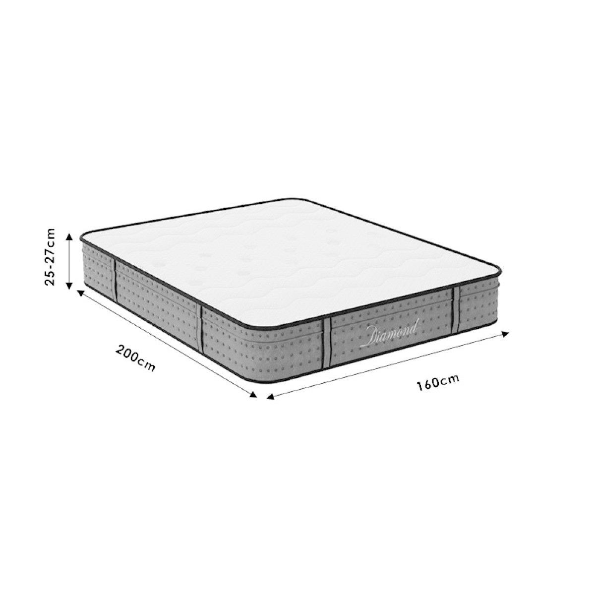 Στρώμα Diamond pakoworld pocket spring+ gel memory foam 25-27cm 160x200εκ Στρώμα Diamond pakoworld pocket spring+ gel memory foam 25-27cm 160x200εκ