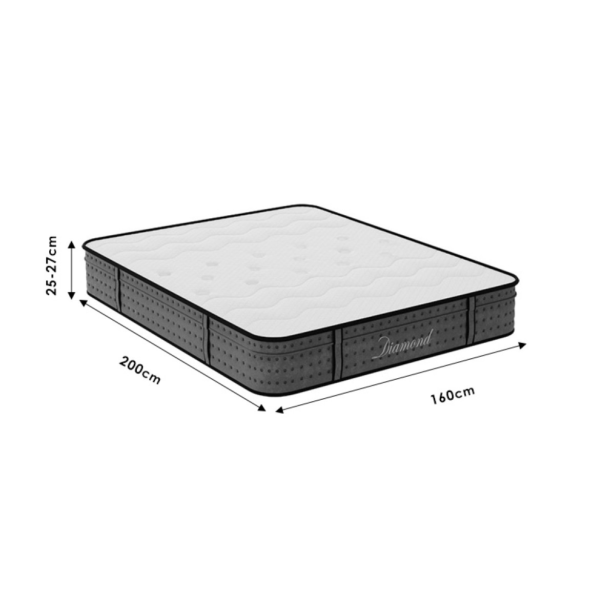 Στρώμα Diamond pakoworld pocket spring+ gel memory foam 25-27cm 160x200εκ Στρώμα Diamond pakoworld pocket spring+ gel memory foam 25-27cm 160x200εκ