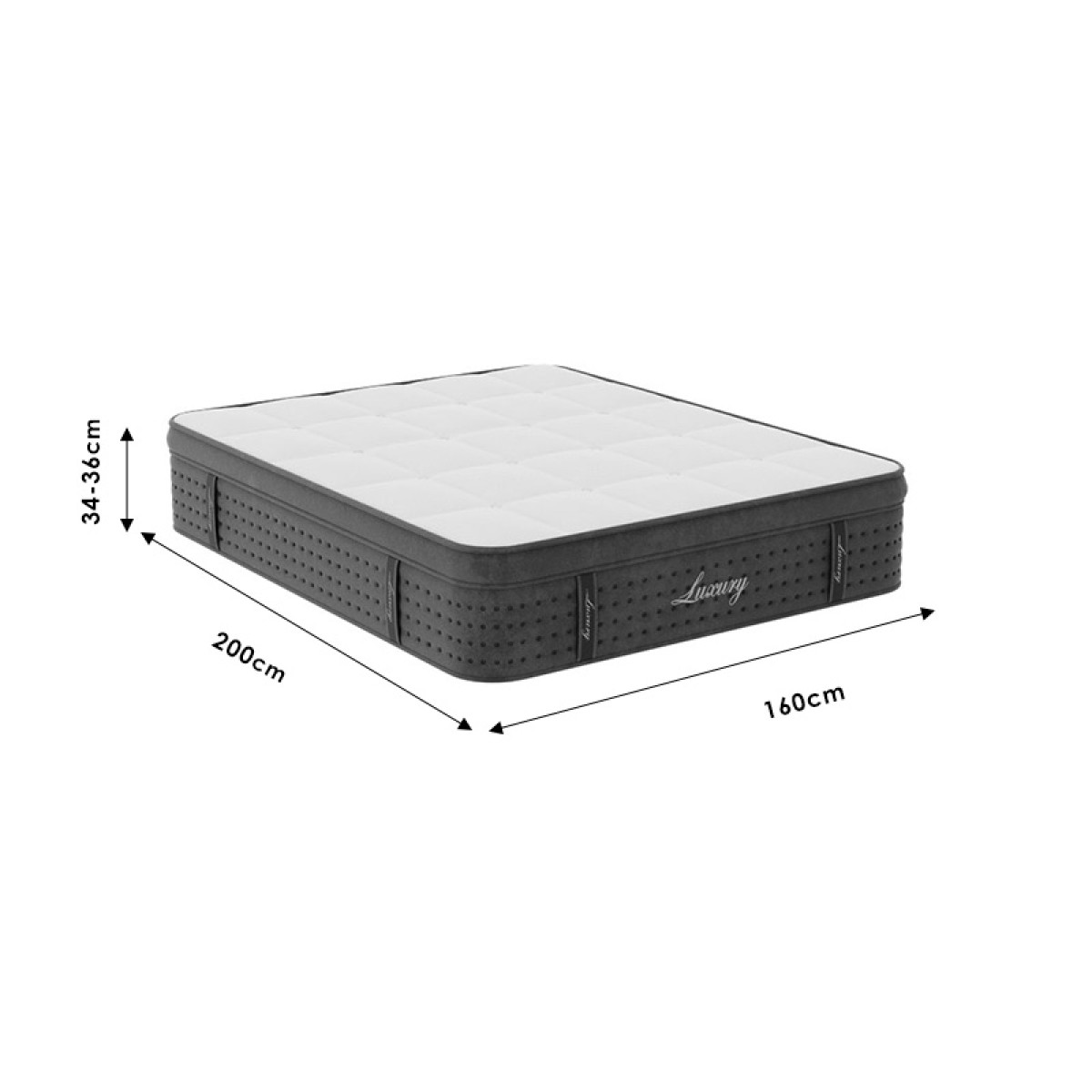 Στρώμα Luxury pakoworld pocket spring+gel memory foam+latex μονής όψης aloe vera 34-36cm 160x200εκ Στρώμα Luxury pakoworld pocket spring+gel memory foam+latex μονής όψης aloe vera 34-36cm 160x200εκ