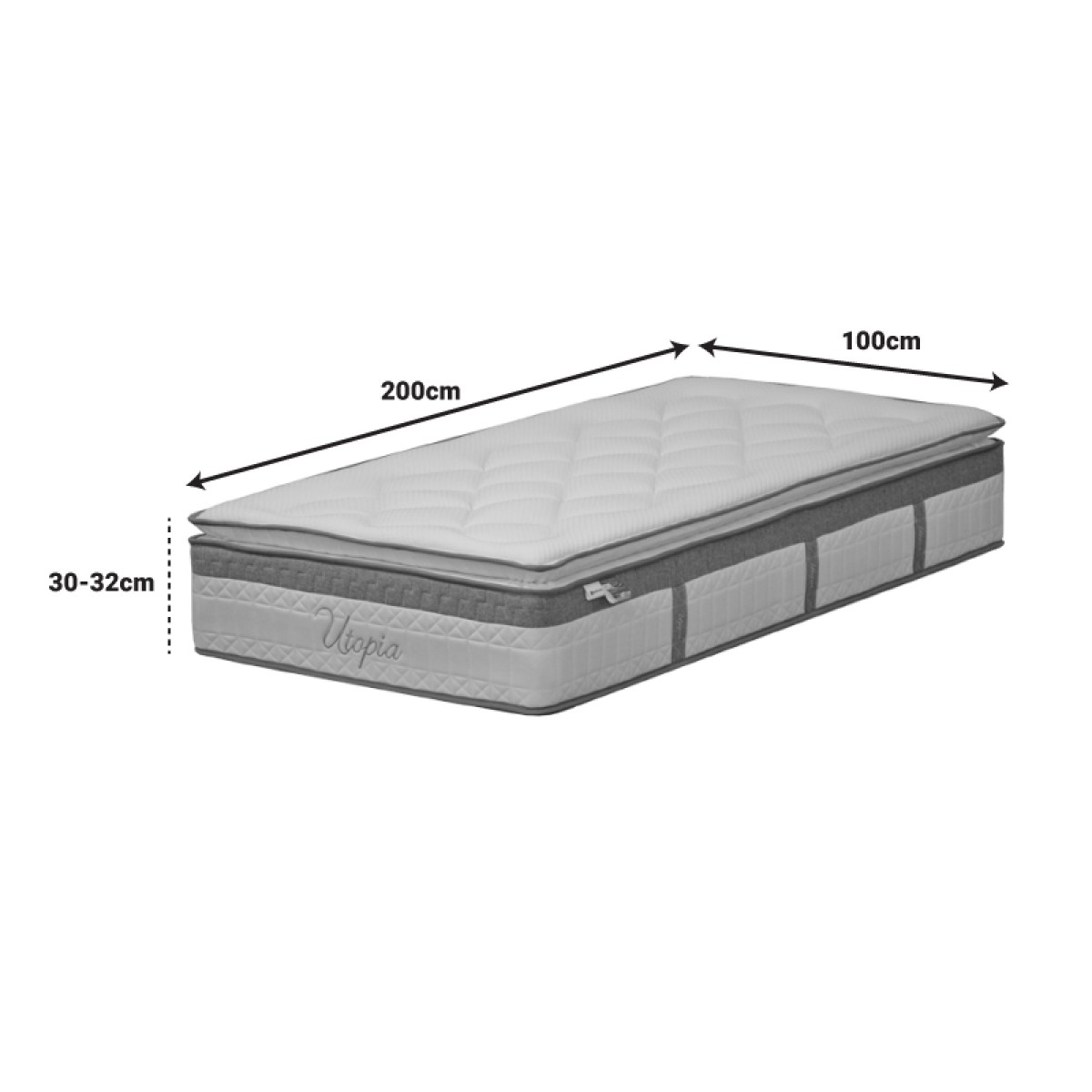 Στρώμα Utopia pakoworld pocket spring με ανώστρωμα 30-32cm 100x200εκ Στρώμα Utopia pakoworld pocket spring με ανώστρωμα 30-32cm 100x200εκ
