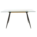 Τραπέζι Astrid pakoworld γυάλινο 10χιλ - πόδι μαύρο 140x80x75εκ Τραπέζι Astrid pakoworld γυάλινο 10χιλ - πόδι μαύρο 140x80x75εκ