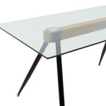 Τραπέζι Astrid pakoworld γυάλινο 10χιλ - πόδι μαύρο 140x80x75εκ Τραπέζι Astrid pakoworld γυάλινο 10χιλ - πόδι μαύρο 140x80x75εκ