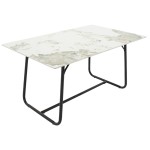 Τραπέζι Revello pakoworld sintered stone λευκό μαρμάρου-μαύρο 150x90x75εκ Τραπέζι Revello pakoworld sintered stone λευκό μαρμάρου-μαύρο 150x90x75εκ