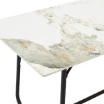 Τραπέζι Revello pakoworld sintered stone λευκό μαρμάρου-μαύρο 150x90x75εκ Τραπέζι Revello pakoworld sintered stone λευκό μαρμάρου-μαύρο 150x90x75εκ