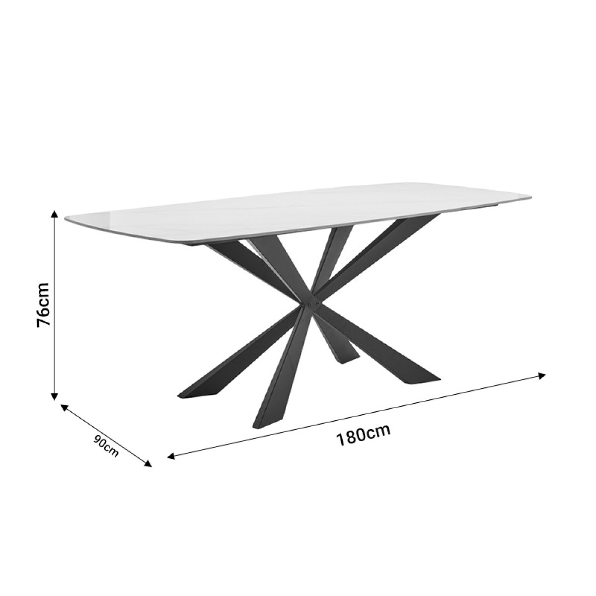 Τραπέζι Viano pakoworld sintered stone ανοιχτό γκρι-μαύρο 180x85x76εκ Τραπέζι Viano pakoworld sintered stone ανοιχτό γκρι-μαύρο 180x85x76εκ