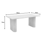 Τραπέζι Loozir pakoworld mdf σε απόχρωση λευκό μαρμάρου 180x90x75εκ Τραπέζι Loozir pakoworld mdf σε απόχρωση λευκό μαρμάρου 180x90x75εκ