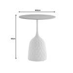 Βοηθητικό τραπέζι Kousien Inart λευκό sintered stone Φ50x60εκ Βοηθητικό τραπέζι Kousien Inart λευκό sintered stone Φ50x60εκ