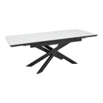 Τραπέζι Rogemi pakoworld γκρι mdf-μαύρο μέταλλο 160-200x90x75εκ Τραπέζι Rogemi pakoworld γκρι mdf-μαύρο μέταλλο 160-200x90x75εκ