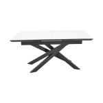 Τραπέζι Rogemi pakoworld γκρι mdf-μαύρο μέταλλο 160-200x90x75εκ Τραπέζι Rogemi pakoworld γκρι mdf-μαύρο μέταλλο 160-200x90x75εκ