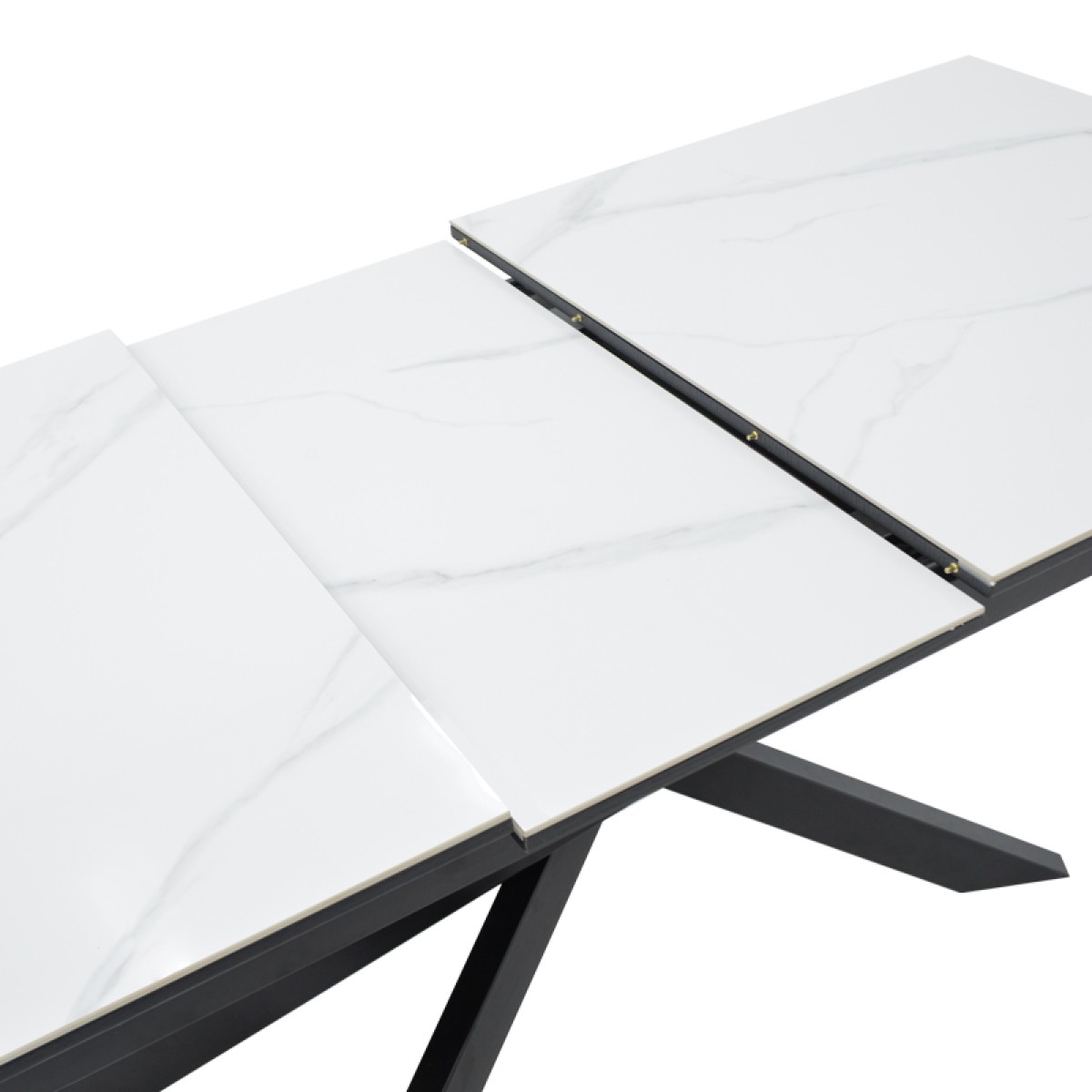 Τραπέζι Rogemi pakoworld γκρι mdf-μαύρο μέταλλο 160-200x90x75εκ Τραπέζι Rogemi pakoworld γκρι mdf-μαύρο μέταλλο 160-200x90x75εκ