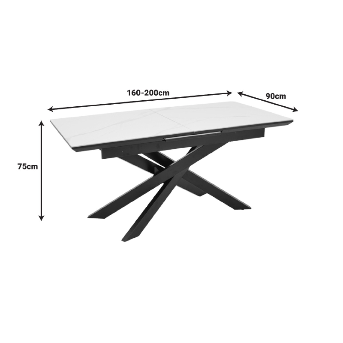 Τραπέζι Rogemi pakoworld γκρι mdf-μαύρο μέταλλο 160-200x90x75εκ Τραπέζι Rogemi pakoworld γκρι mdf-μαύρο μέταλλο 160-200x90x75εκ