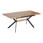 Τραπέζι Jessamy pakoworld επεκτεινόμενο MDF 43mm σε φυσική απόχρωση και πόδι μεταλλικό μαύρο 160/200x90x76εκ Τραπέζι Jessamy pakoworld επεκτεινόμενο MDF 43mm σε φυσική απόχρωση και πόδι μεταλλικό μαύρο 160/200x90x76εκ