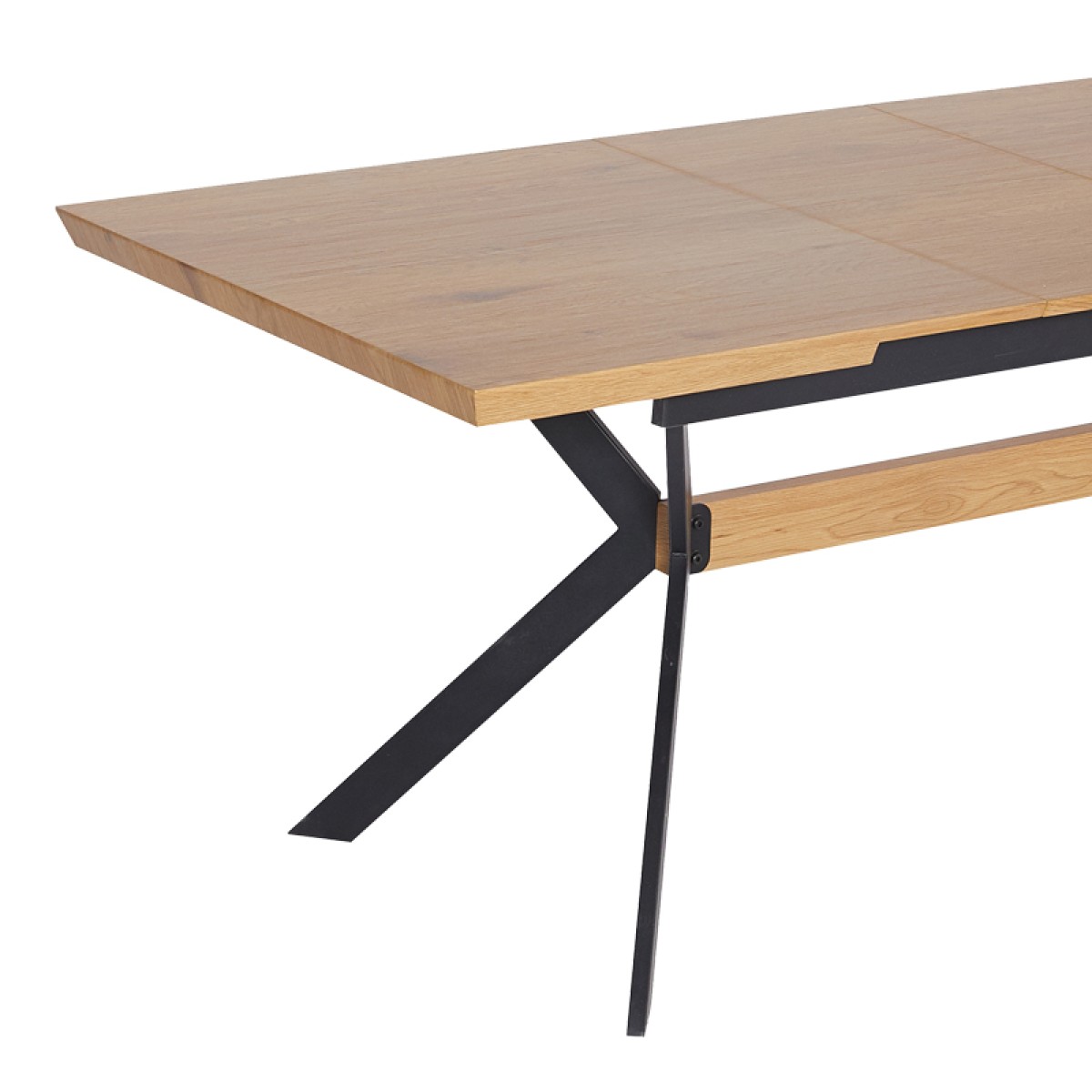 Τραπέζι Jessamy pakoworld επεκτεινόμενο MDF 43mm σε φυσική απόχρωση και πόδι μεταλλικό μαύρο 160/200x90x76εκ Τραπέζι Jessamy pakoworld επεκτεινόμενο MDF 43mm σε φυσική απόχρωση και πόδι μεταλλικό μαύρο 160/200x90x76εκ