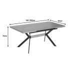 Τραπέζι Jessamy pakoworld επεκτεινόμενο MDF 43mm σε φυσική απόχρωση και πόδι μεταλλικό μαύρο 160/200x90x76εκ Τραπέζι Jessamy pakoworld επεκτεινόμενο MDF 43mm σε φυσική απόχρωση και πόδι μεταλλικό μαύρο 160/200x90x76εκ