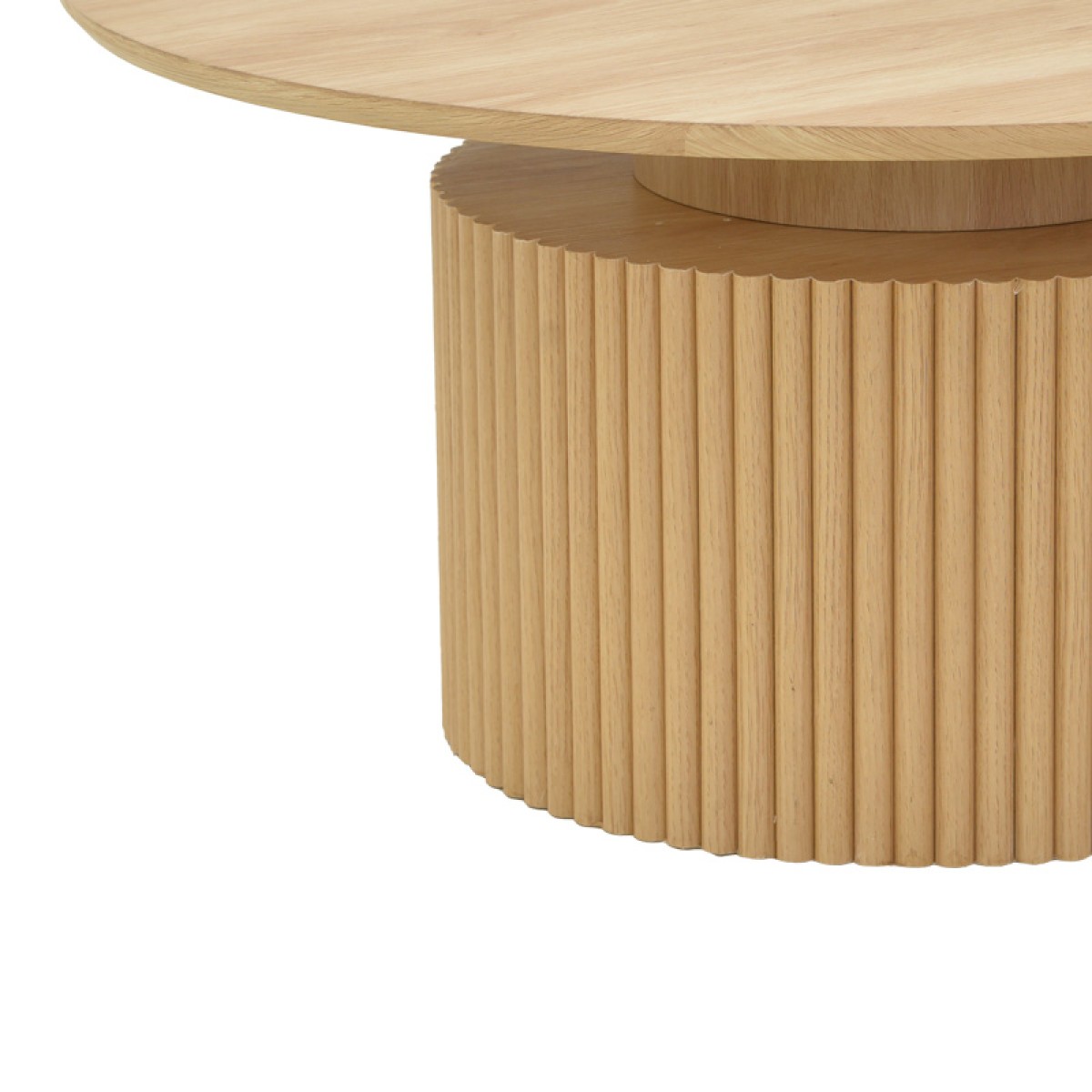 Τραπέζι σαλονιού Opols pakoworld mdf σε  φυσική απόχρωση Φ90x42εκ