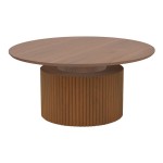 Τραπέζι σαλονιού Opols pakoworld mdf καρυδί Φ90x42εκ