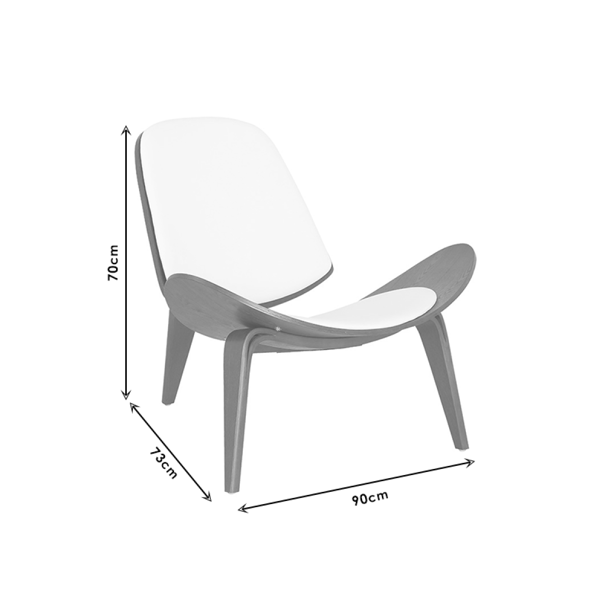 Πολυθρόνα Vilma pakoworld PU μαύρο- plywood καρυδί 90x73x75εκ Πολυθρόνα Vilma pakoworld PU μαύρο- plywood καρυδί 90x73x75εκ