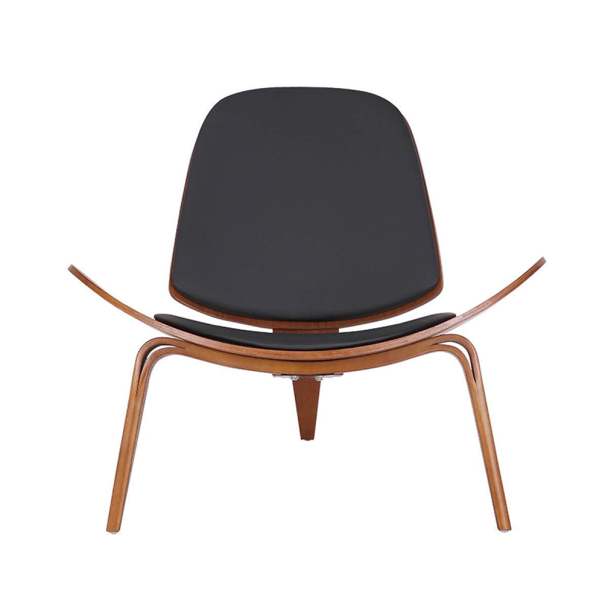 Πολυθρόνα Vilma pakoworld PU μαύρο- plywood καρυδί 90x73x75εκ Πολυθρόνα Vilma pakoworld PU μαύρο- plywood καρυδί 90x73x75εκ