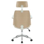 Καρέκλα γραφείου διευθυντή Fern pakoworld PU λευκό-plywood φυσικό Καρέκλα γραφείου διευθυντή Fern pakoworld PU λευκό-plywood φυσικό