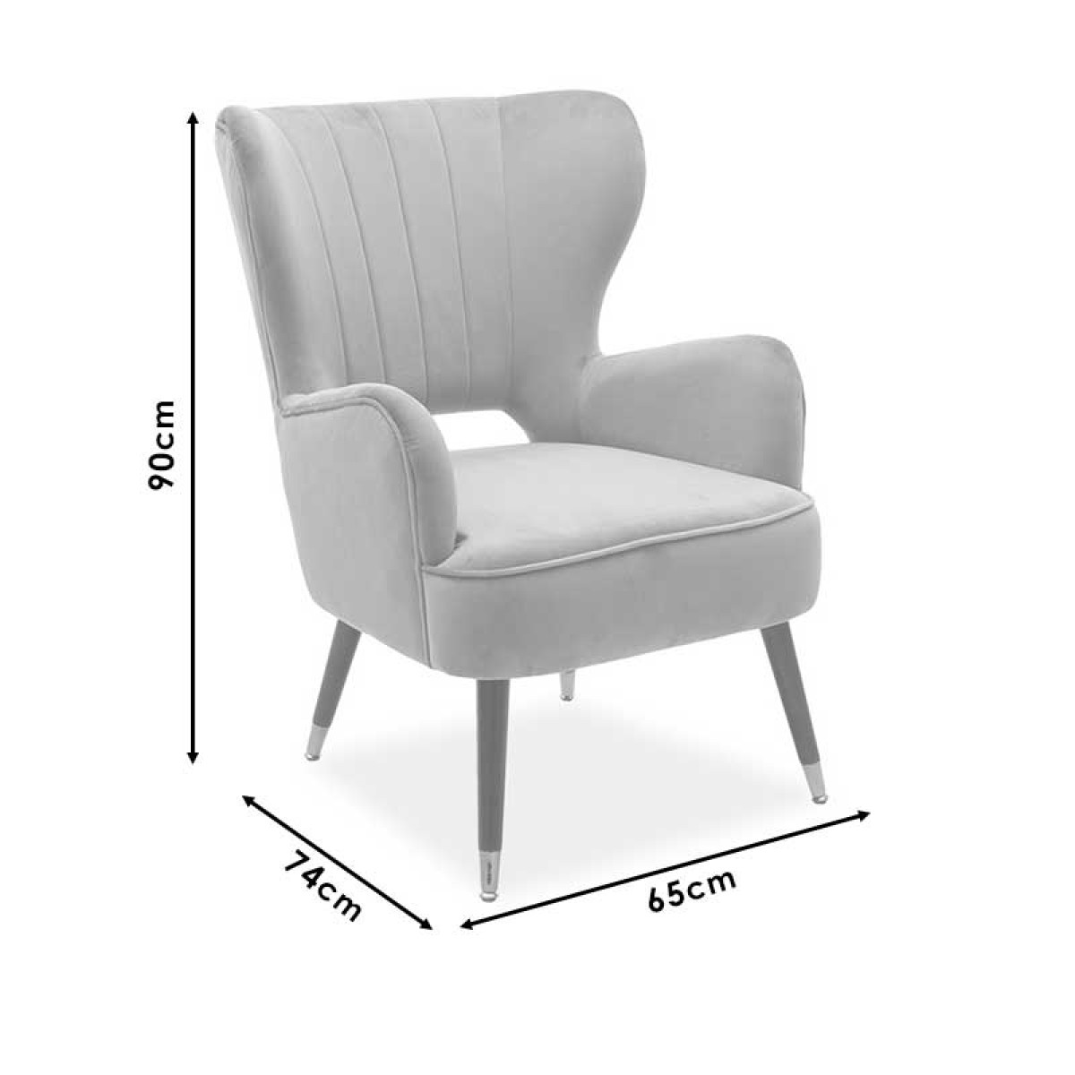 Πολυθρόνα - μπερζέρα Lark pakoworld βελούδο μαύρο 65x74x90εκ Πολυθρόνα - μπερζέρα Lark pakoworld βελούδο μαύρο 65x74x90εκ