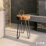 Βοηθητικό τραπέζι σαλονιού Tripp pakoworld μασίφ ξύλο 6,5-7εκ καρυδί-πόδι μαύρο 32x30x47εκ Βοηθητικό τραπέζι σαλονιού Tripp pakoworld μασίφ ξύλο 6,5-7εκ καρυδί-πόδι μαύρο 32x30x47εκ