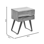 Κομοδίνο Imena pakoworld μασίφ ξύλο 4εκ φυσικό-μαύρο 45x35x56εκ Κομοδίνο Imena pakoworld μασίφ ξύλο 4εκ φυσικό-μαύρο 45x35x56εκ