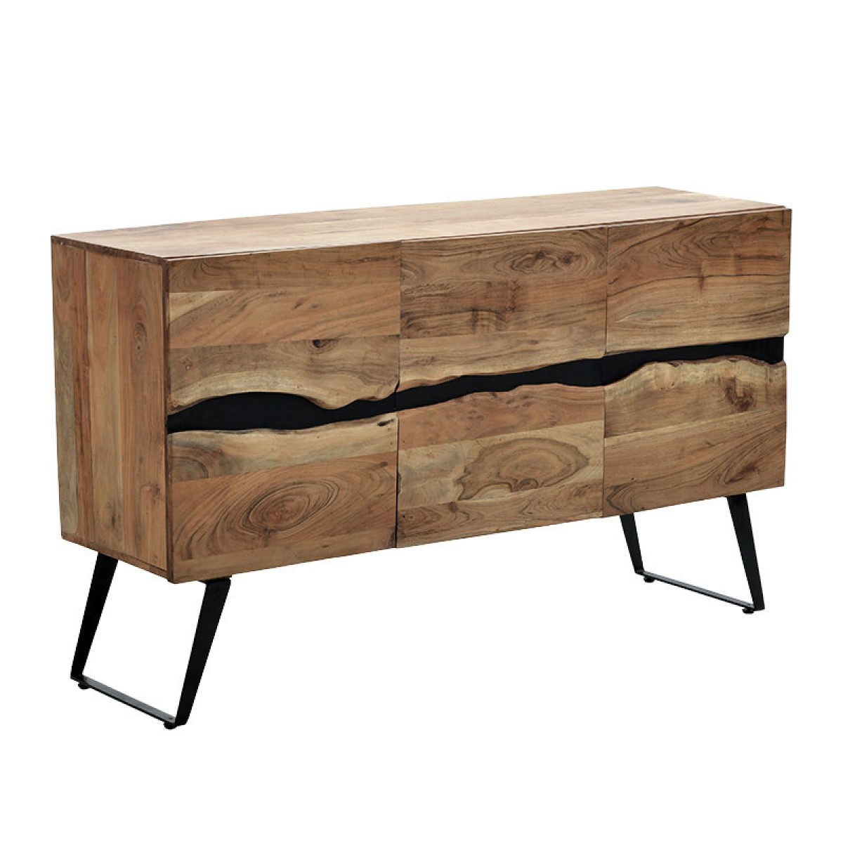 Μπουφές Imena pakoworld μασίφ ξύλο 4εκ φυσικό-μαύρο 148x43.5x86εκ Μπουφές Imena pakoworld μασίφ ξύλο 4εκ φυσικό-μαύρο 148x43.5x86εκ
