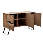 Μπουφές Imena pakoworld μασίφ ξύλο 4εκ φυσικό-μαύρο 148x43.5x86εκ Μπουφές Imena pakoworld μασίφ ξύλο 4εκ φυσικό-μαύρο 148x43.5x86εκ