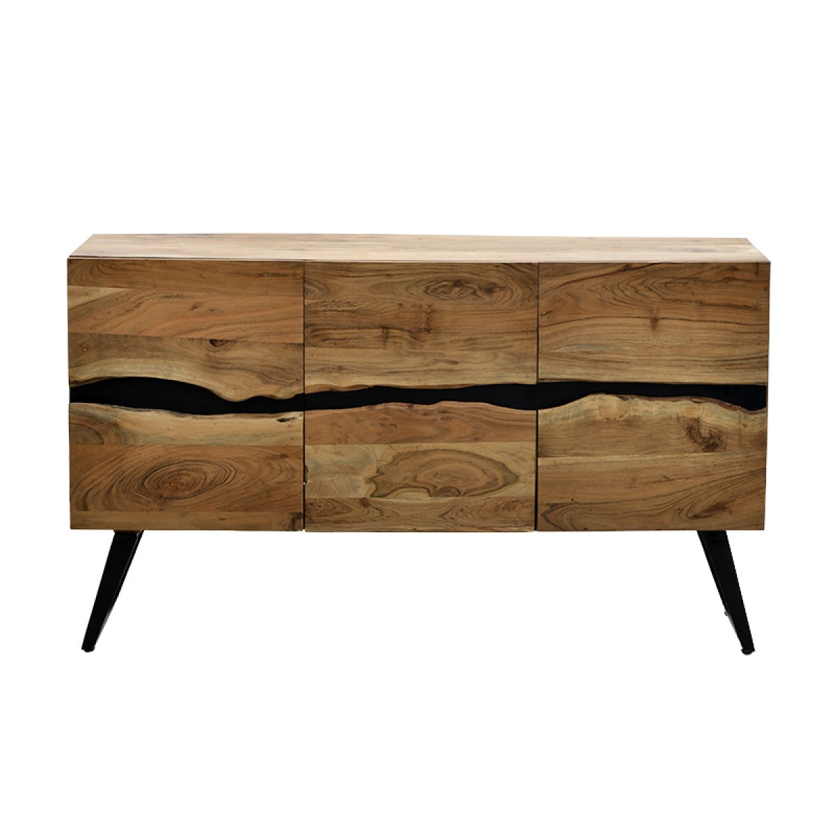 Μπουφές Imena pakoworld μασίφ ξύλο 4εκ φυσικό-μαύρο 148x43.5x86εκ Μπουφές Imena pakoworld μασίφ ξύλο 4εκ φυσικό-μαύρο 148x43.5x86εκ