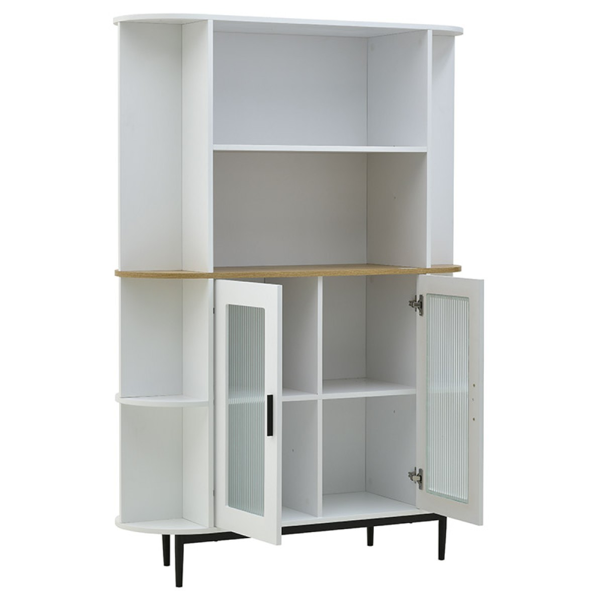 Βιτρίνα Xarvey Inart λευκό-φυσικό ξύλο 110x38x160εκ Βιτρίνα Xarvey Inart λευκό-φυσικό ξύλο 110x38x160εκ