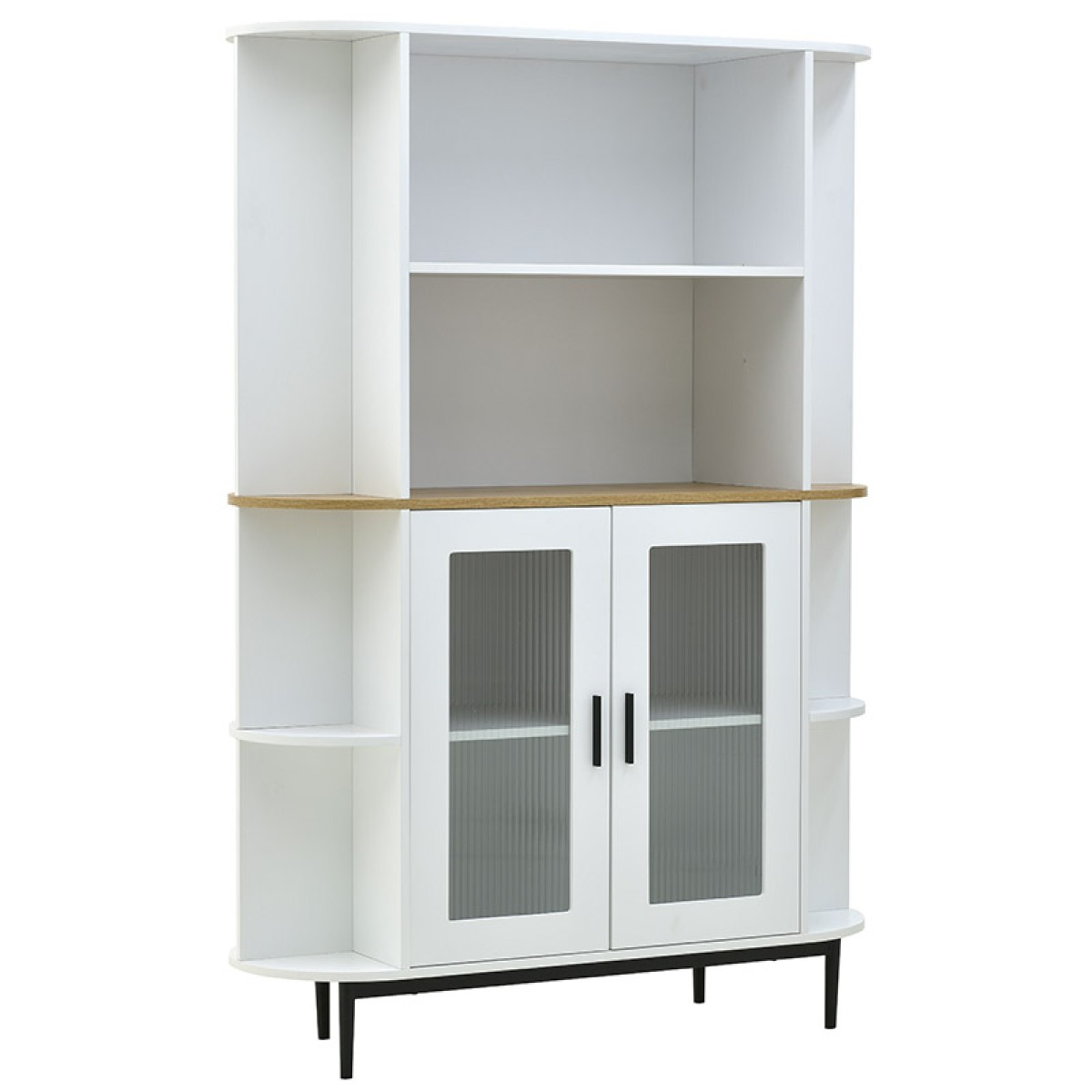 Βιτρίνα Xarvey Inart λευκό-φυσικό ξύλο 110x38x160εκ Βιτρίνα Xarvey Inart λευκό-φυσικό ξύλο 110x38x160εκ