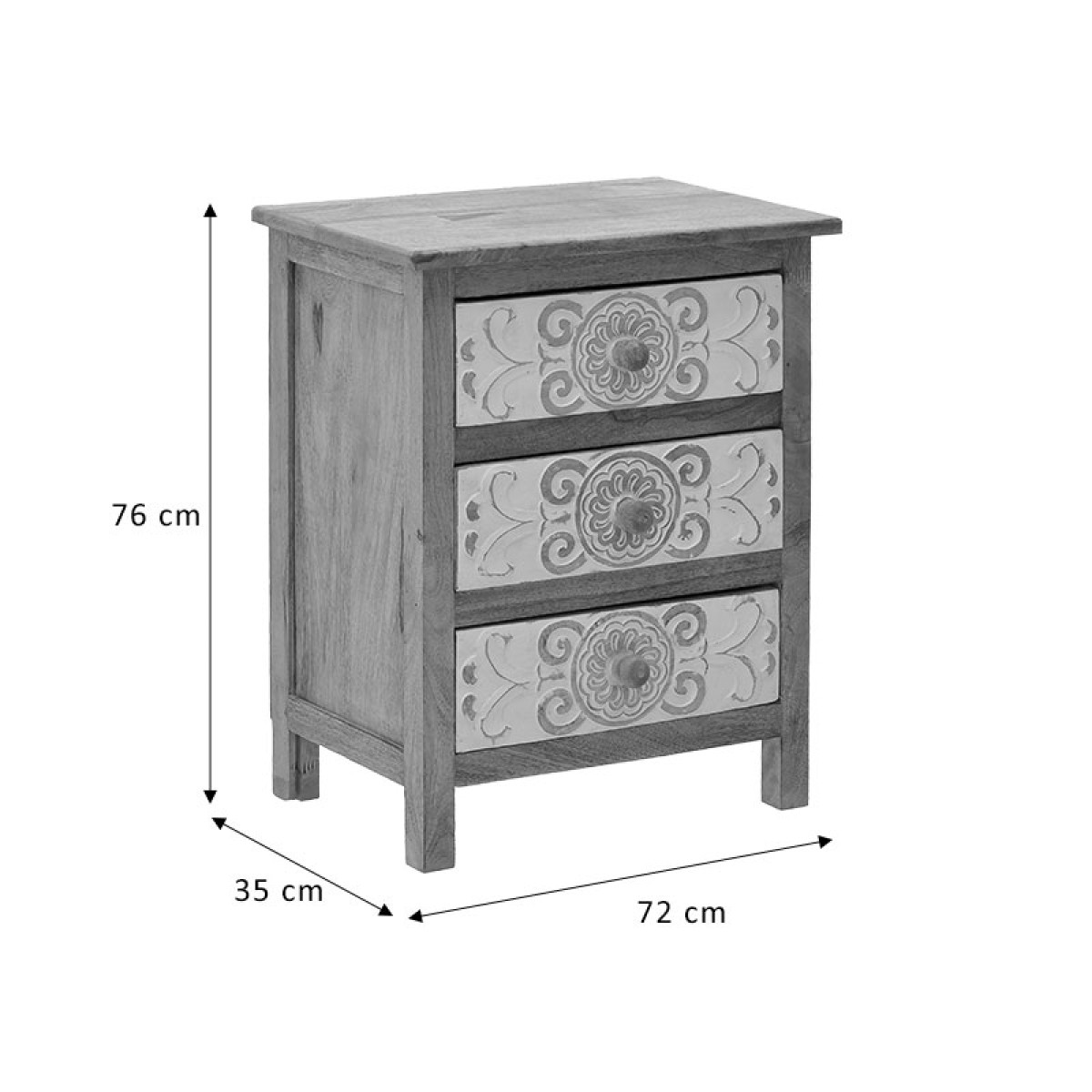 Συρταριέρα Inart 3-50-245-0017 ξύλο φυσικό-λευκό 50x32x61εκ Συρταριέρα Inart 3-50-245-0017 ξύλο φυσικό-λευκό 50x32x61εκ