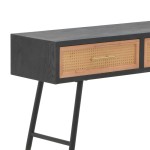 Κονσόλα Hasmia Inart φυσικό-μαύρο ξύλο-μέταλλο 110x35x76εκ Κονσόλα Hasmia Inart φυσικό-μαύρο ξύλο-μέταλλο 110x35x76εκ