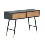 Κονσόλα Hasmia Inart φυσικό-μαύρο ξύλο-μέταλλο 110x35x76εκ Κονσόλα Hasmia Inart φυσικό-μαύρο ξύλο-μέταλλο 110x35x76εκ