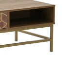 Τραπέζι σαλονιού Brilo Inart καφέ-χρυσό ξύλο 101x59x43εκ Τραπέζι σαλονιού Brilo Inart καφέ-χρυσό ξύλο 101x59x43εκ