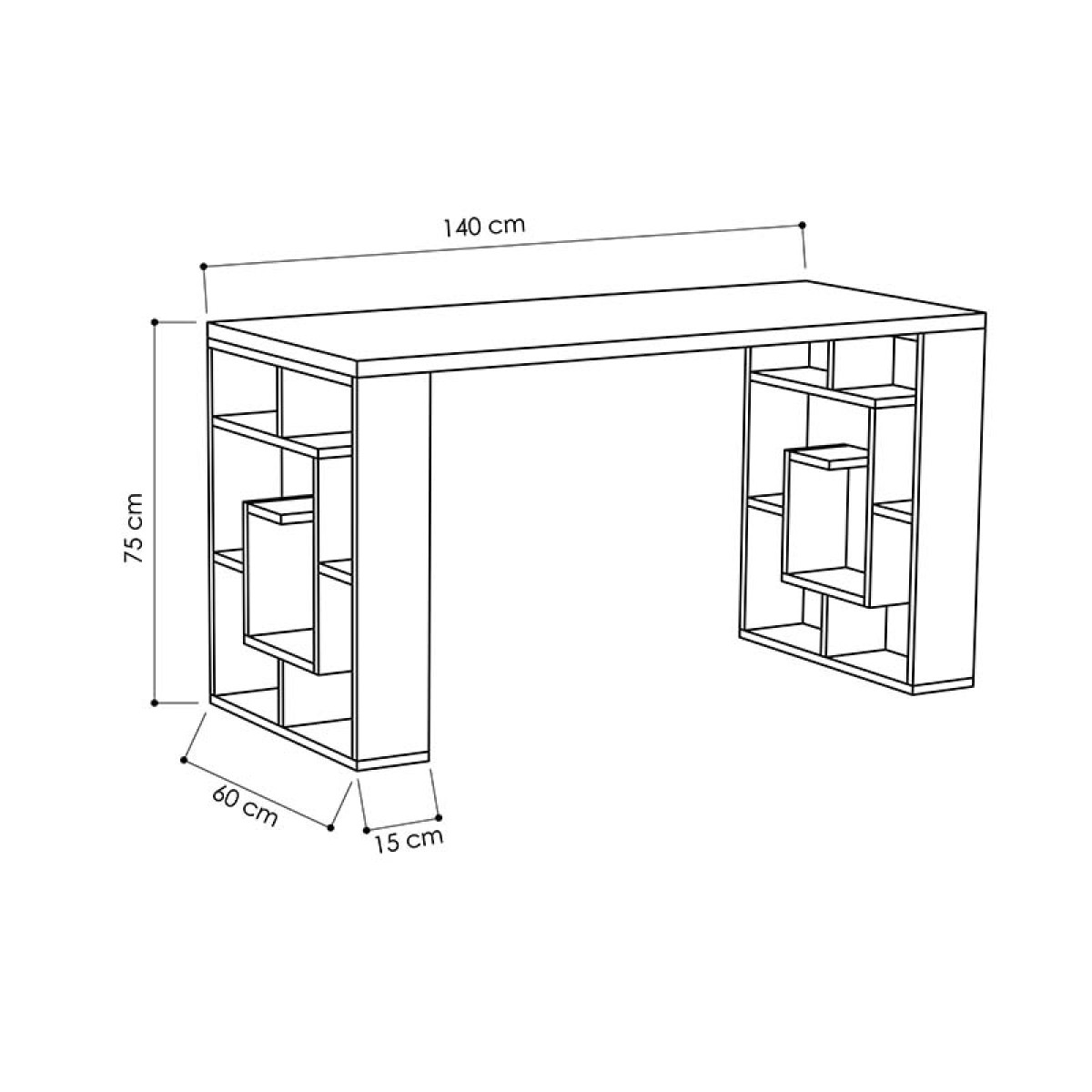 Γραφείο Labirent pakoworld λευκό 140x60x75εκ Γραφείο Labirent pakoworld λευκό 140x60x75εκ