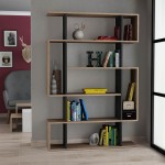 Βιβλιοθήκη MITO pakoworld σε χρώμα φυσικό-ανθρακί 108,5x25,5x161εκ Βιβλιοθήκη MITO pakoworld σε χρώμα φυσικό-ανθρακί 108,5x25,5x161εκ