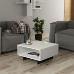 Τραπέζι σαλονιού Hola pakoworld antique λευκό-ανθρακί 60x60x32εκ Τραπέζι σαλονιού Hola pakoworld antique λευκό-ανθρακί 60x60x32εκ