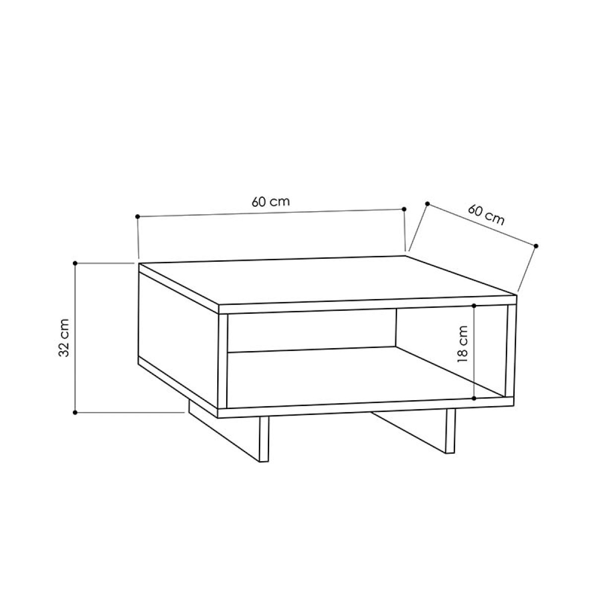 Τραπέζι σαλονιού Hola pakoworld antique λευκό-ανθρακί 60x60x32εκ Τραπέζι σαλονιού Hola pakoworld antique λευκό-ανθρακί 60x60x32εκ
