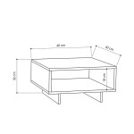 Τραπέζι σαλονιού Hola pakoworld antique λευκό-ανθρακί 60x60x32εκ Τραπέζι σαλονιού Hola pakoworld antique λευκό-ανθρακί 60x60x32εκ