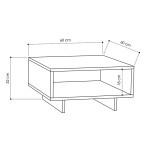 Τραπέζι σαλονιού Hola pakoworld ανθρακί 60x60x32εκ Τραπέζι σαλονιού Hola pakoworld ανθρακί 60x60x32εκ