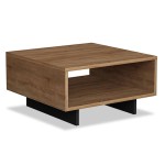 Τραπέζι σαλονιού Hola pakoworld φυσικό-ανθρακί 60x60x32εκ Τραπέζι σαλονιού Hola pakoworld φυσικό-ανθρακί 60x60x32εκ