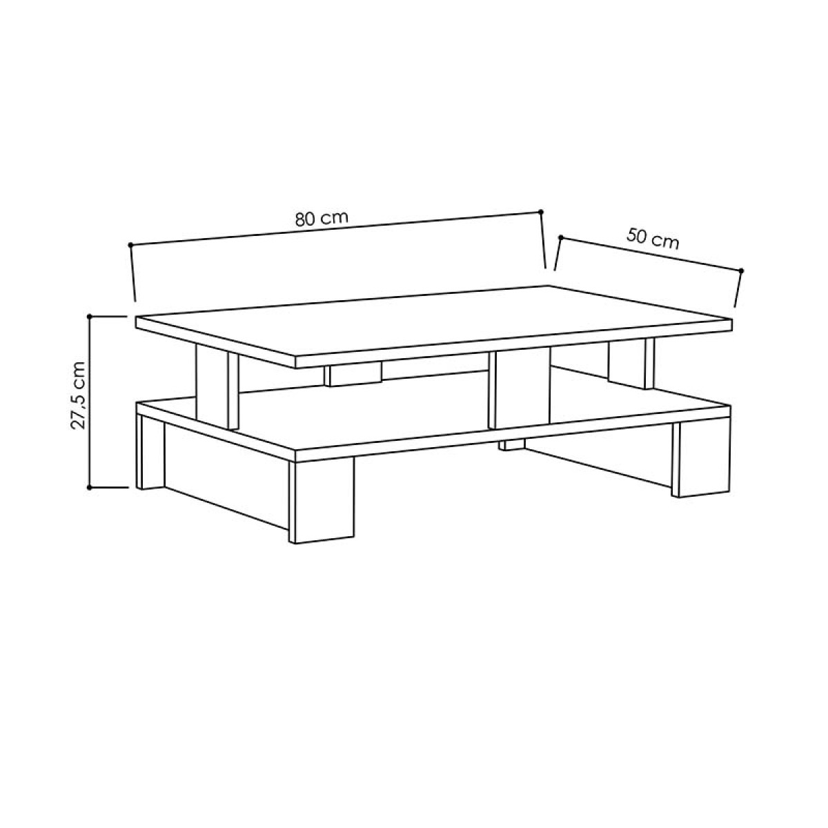 Τραπέζι σαλονιού Mansu pakoworld χρώμα ανθρακί 80x50x27,5εκ Τραπέζι σαλονιού Mansu pakoworld χρώμα ανθρακί 80x50x27,5εκ