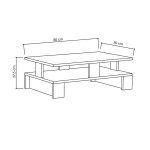 Τραπέζι σαλονιού Mansu pakoworld χρώμα ανθρακί 80x50x27,5εκ Τραπέζι σαλονιού Mansu pakoworld χρώμα ανθρακί 80x50x27,5εκ