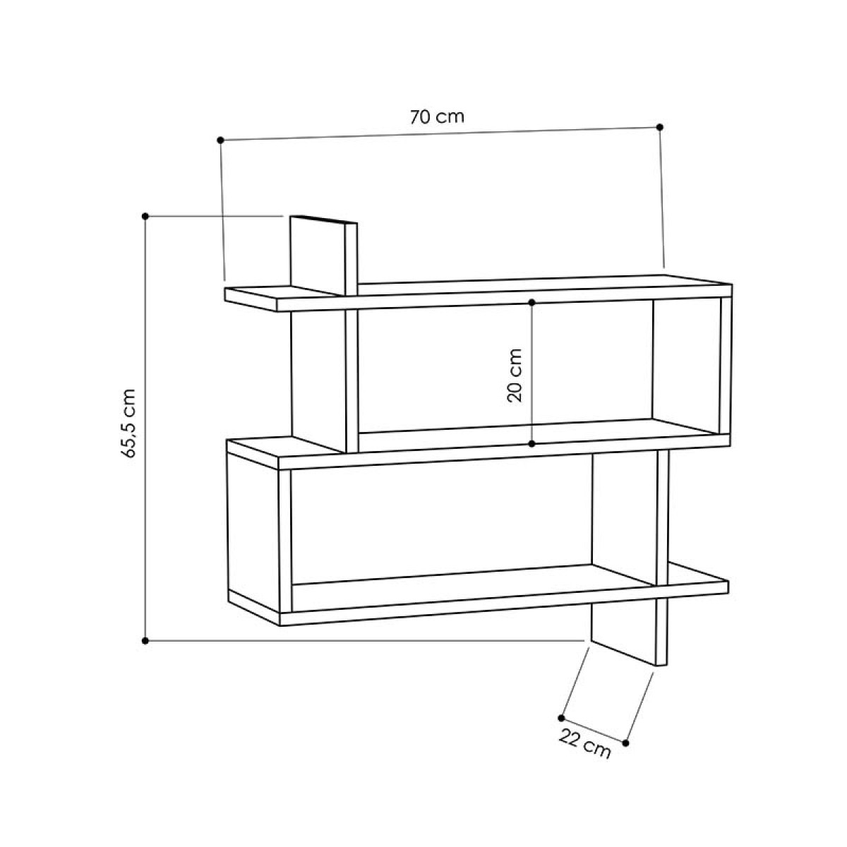 Ραφιέρα Paralel pakoworld χρώμα λευκό 70x22x65,5εκ Ραφιέρα Paralel pakoworld χρώμα λευκό 70x22x65,5εκ