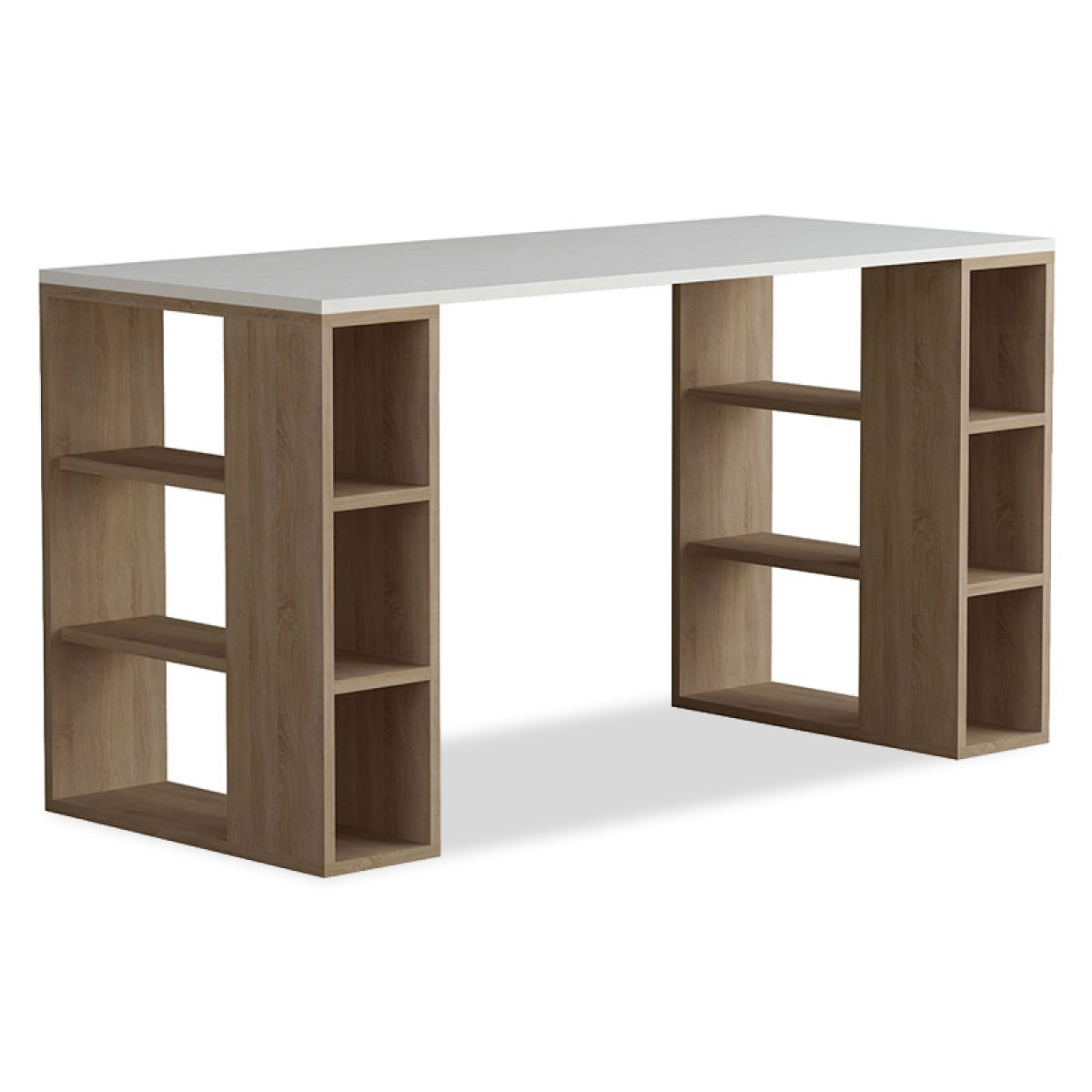 Γραφείο Colmar pakoworld χρώμα λευκό -σκούρο φυσικό 140x60x75εκ Γραφείο Colmar pakoworld χρώμα λευκό -σκούρο φυσικό 140x60x75εκ