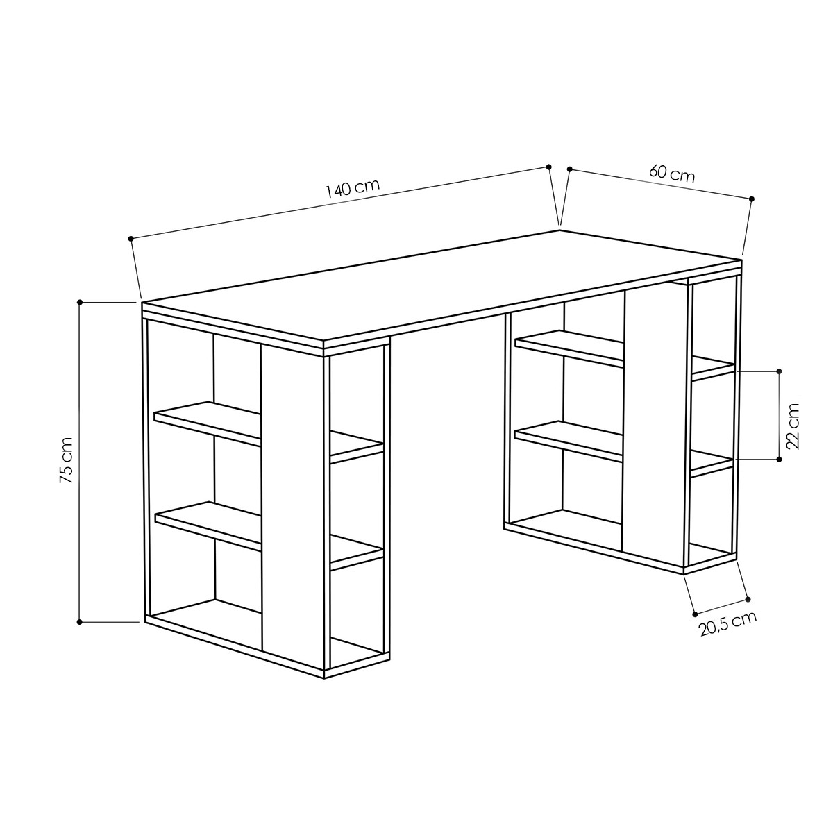Γραφείο Colmar pakoworld χρώμα λευκό -σκούρο φυσικό 140x60x75εκ Γραφείο Colmar pakoworld χρώμα λευκό -σκούρο φυσικό 140x60x75εκ