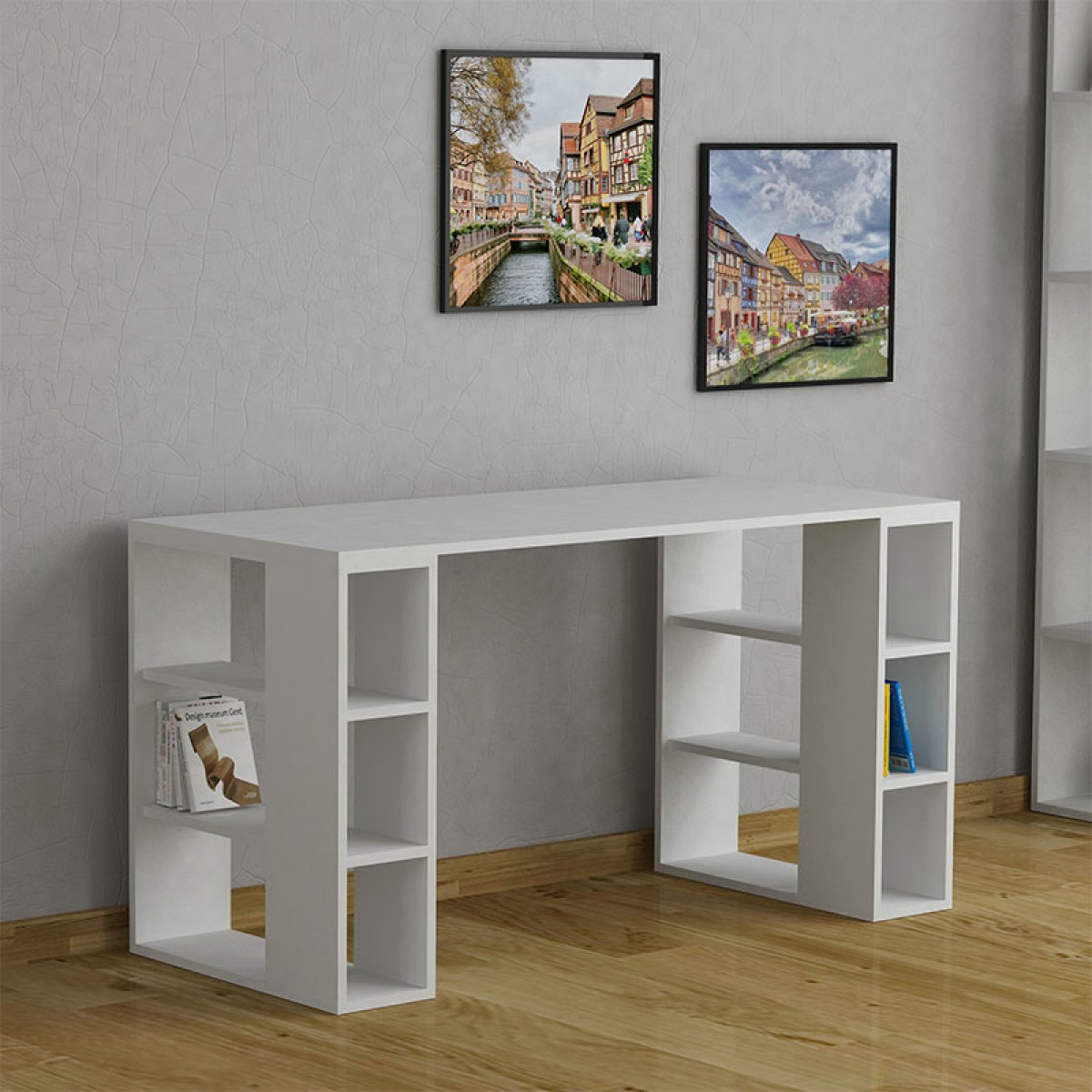 Γραφείο Colmar pakoworld χρώμα λευκό 140x60x75εκ Γραφείο Colmar pakoworld χρώμα λευκό 140x60x75εκ