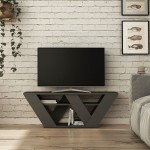 Έπιπλο τηλεόρασης Pipralla pakoworld ανθρακί 110x30x40εκ Έπιπλο τηλεόρασης Pipralla pakoworld ανθρακί 110x30x40εκ
