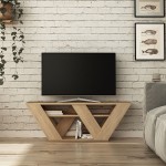 Έπιπλο τηλεόρασης Pipralla pakoworld φυσικό 110x30x40εκ Έπιπλο τηλεόρασης Pipralla pakoworld φυσικό 110x30x40εκ